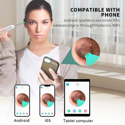 Earwax Remover Cleaning Tool Ear Endoscope with Mini Camera USB C Charging Earpick Health Care Set for Iphone Android Best Gift