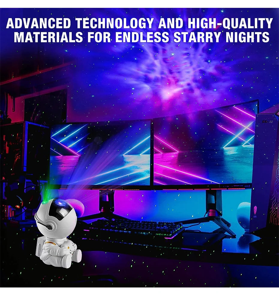 Astronaut Galaxy Projector Light – Starry Sky LED Night Lamp with Remote Control for Kids & Adults