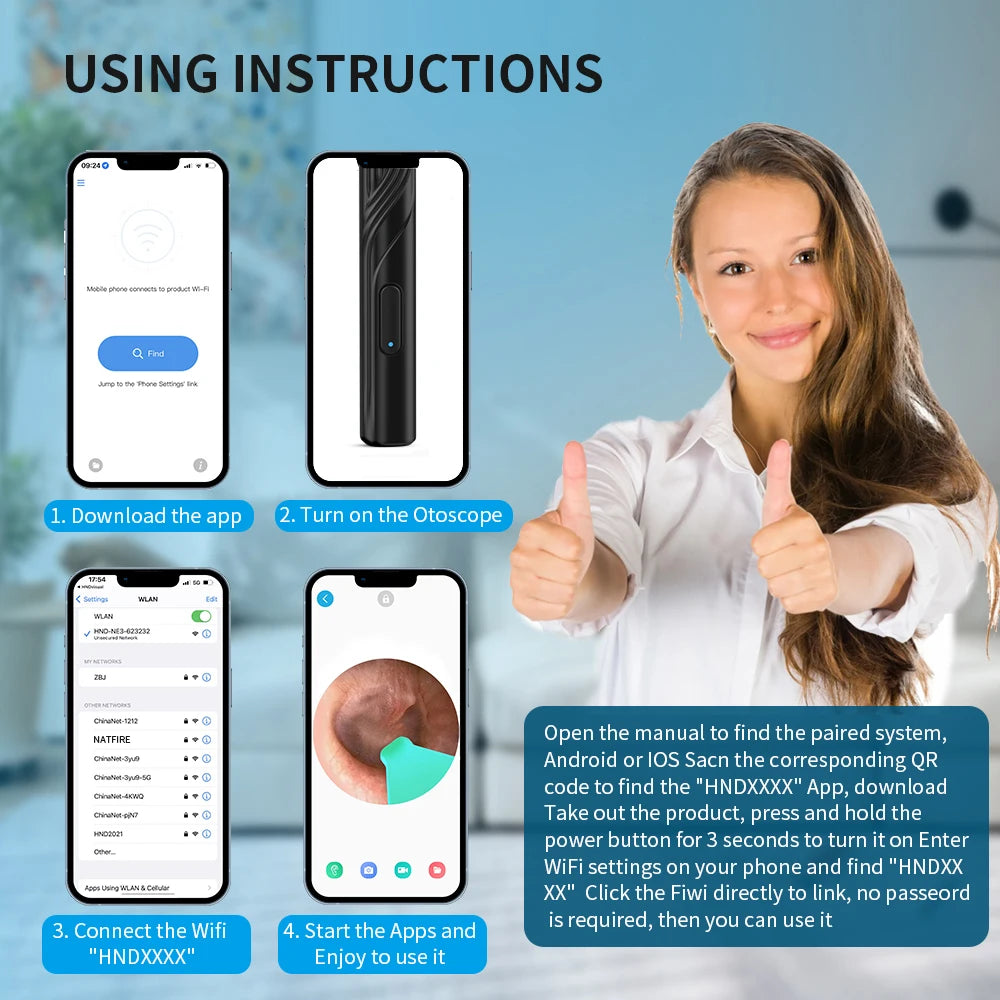 Earwax Remover Cleaning Tool Ear Endoscope with Mini Camera USB C Charging Earpick Health Care Set for Iphone Android Best Gift