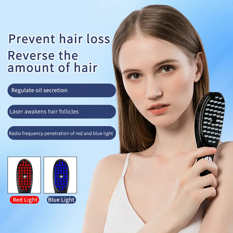 Electric Spray Massage Comb – Anti-Hair Loss Scalp Massager with Vibration, LED Therapy & Nano Atomization