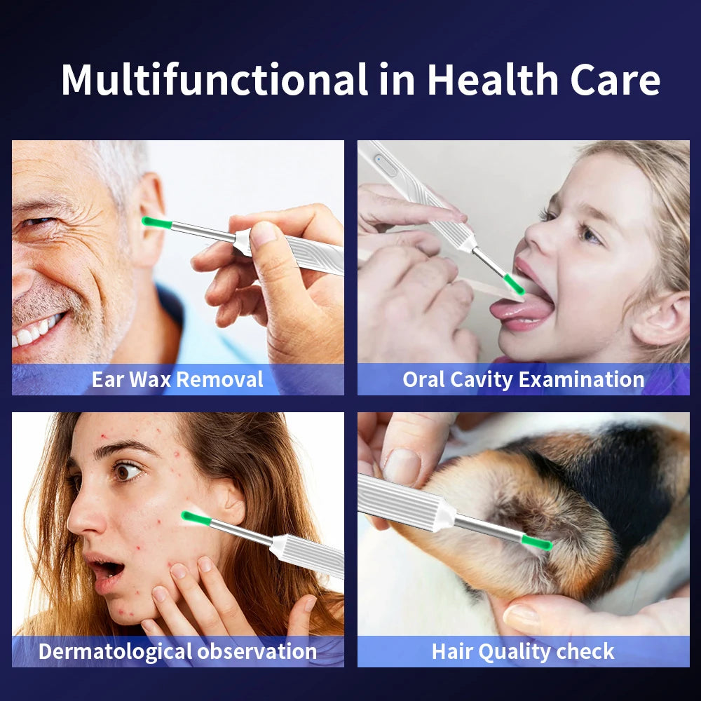 Earwax Remover Cleaning Tool Ear Endoscope with Mini Camera USB C Charging Earpick Health Care Set for Iphone Android Best Gift