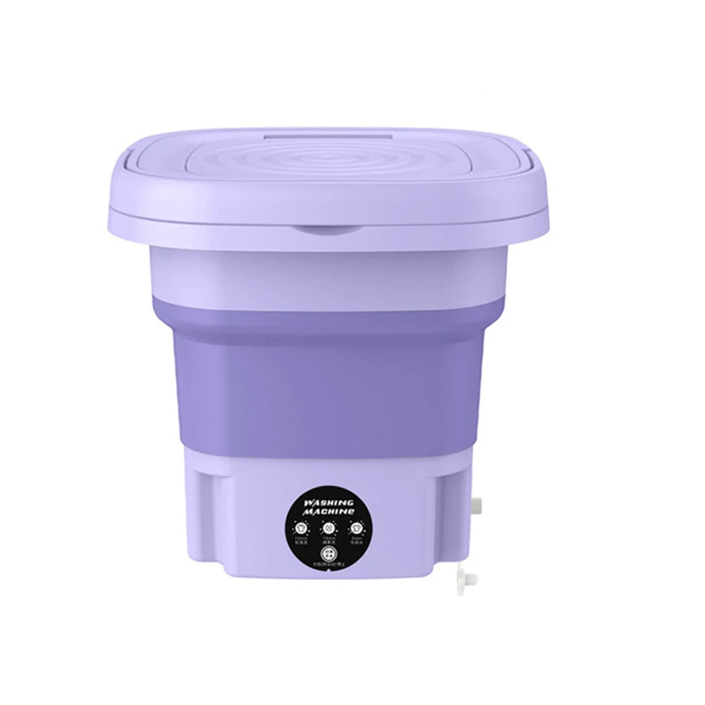 8L Portable Small Foldable Washing Machine with Spin Dryer for Socks Underwear Panties Washer Household Mini Washing Machine