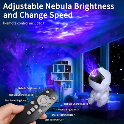Astronaut Galaxy Projector Light – Starry Sky LED Night Lamp with Remote Control for Kids & Adults