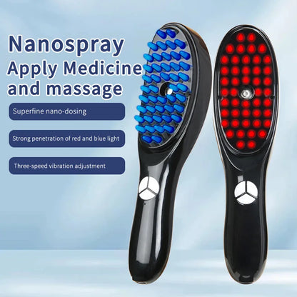 Electric Spray Massage Comb – Anti-Hair Loss Scalp Massager with Vibration, LED Therapy & Nano Atomization