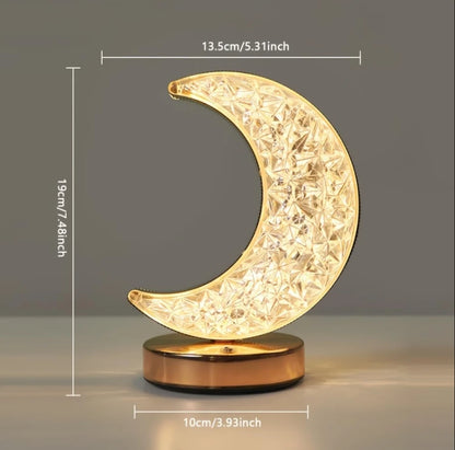 Crystal Rechargeable LED Bedside Lamp – Wireless Ambient Mood Light for Bedroom, Living Room & Gifts