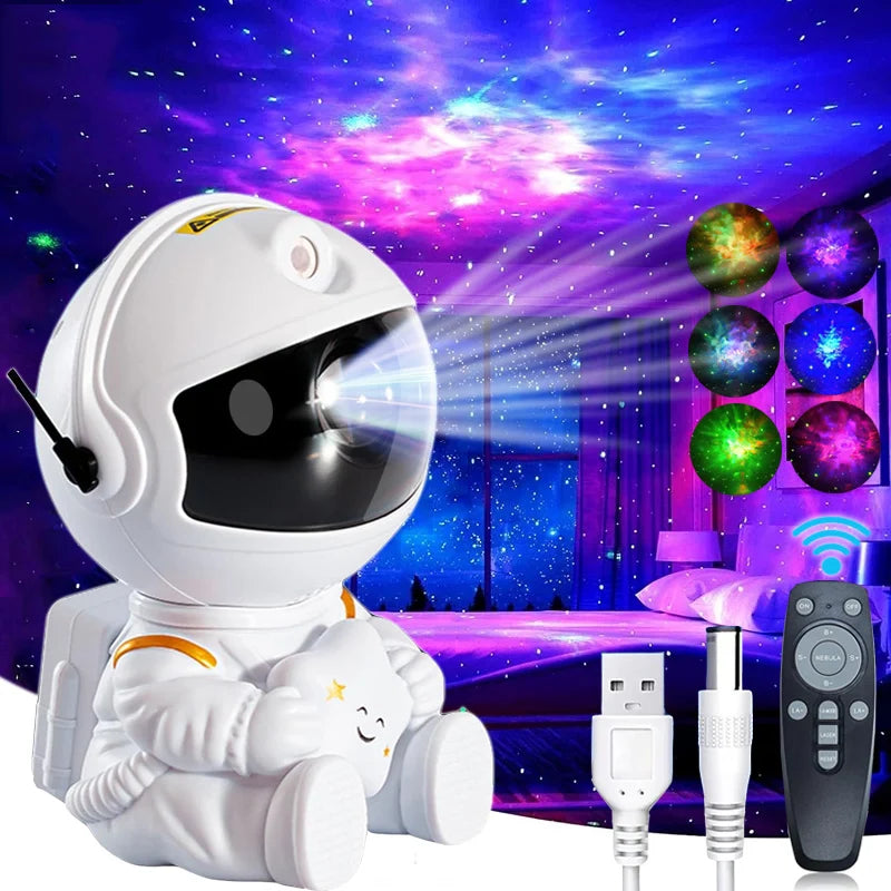 Astronaut Galaxy Projector Light – Starry Sky LED Night Lamp with Remote Control for Kids & Adults