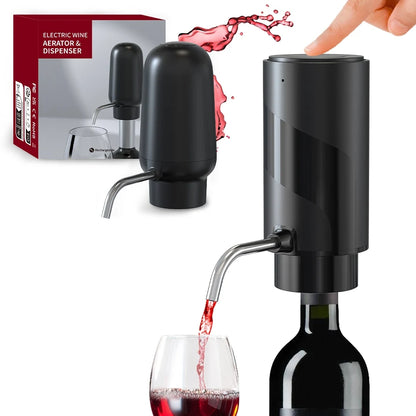 Rechargeable Automatic Wine Aerator & Dispenser – One-Touch Electric Wine Decanter for Smooth Pouring