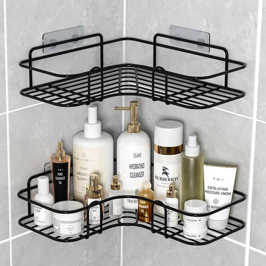 1PCS Wall-Mounted Triangle Bathroom Shelf – No-Drill Storage Rack for Toilet, Washbasin, and Shower