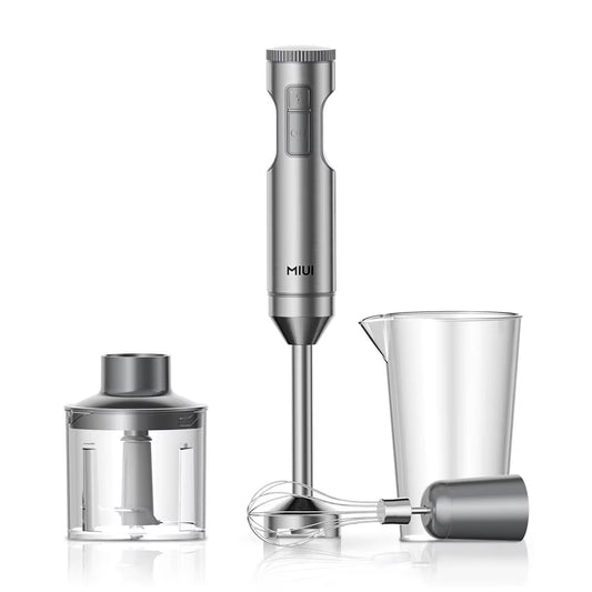 1000W Hand Immersion Blender – 4-in-1 Stainless Steel Stick Mixer with Whisk, 700ml Beaker & 500ml Chopper