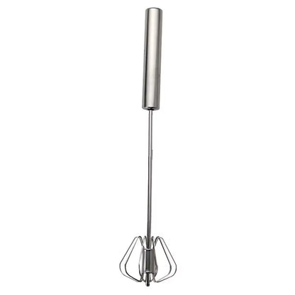 Stainless Steel Rotary Whisk with Beech Wood Handle – Semi-Automatic Hand Mixer G041