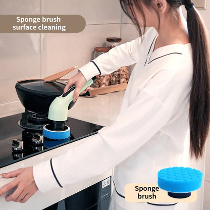 9-in-1 Electric Spin Cleaning Brush with LED Display for Home & Car