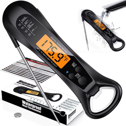 Instant Read Digital Meat Thermometer – Fast, Precise Food Temperature Gauge with Backlight