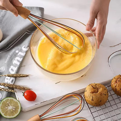 Stainless Steel Rotary Whisk with Beech Wood Handle – Semi-Automatic Hand Mixer G041