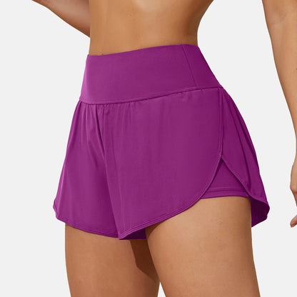 Women’s High Waist Swim Shorts with Hidden Pockets